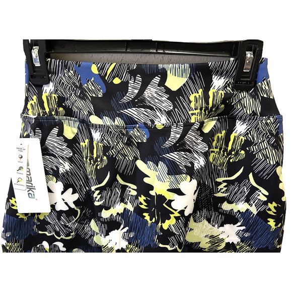 NWT Women's Marika Black And Yellow Stretch Skort Skirt Activewear in Small 4 6 - Picture 2 of 8